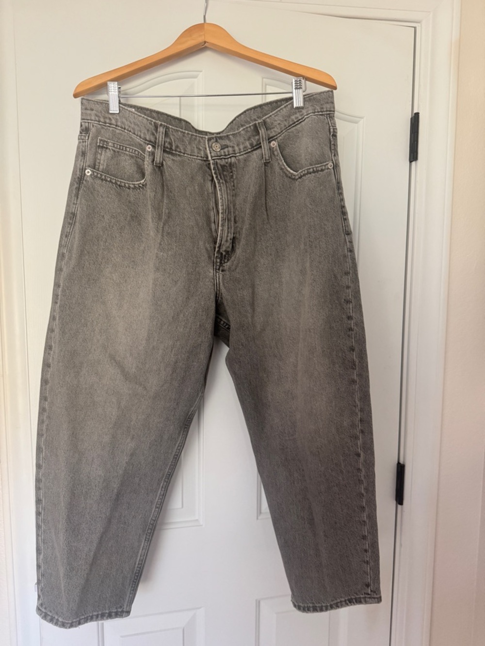 GAP High-Rise Barrel Ankle Jeans Women's Sunday Gray